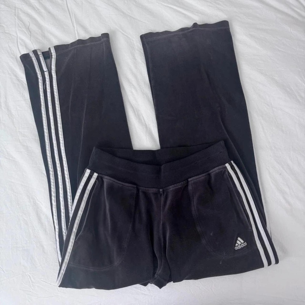 Vintage 2004 Adidas Brown & White Velour Tracksuit pants